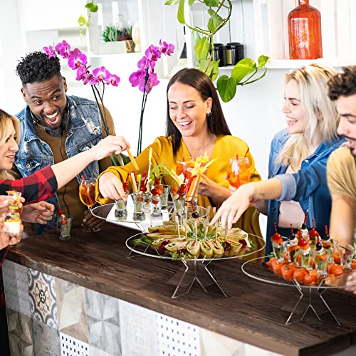 Stauber Best Acrylic Display Stand - Buffet Serving Tray Riser - Cupcakes, Pastries, Appetizers (Circle, 16" X 16") #TOP15