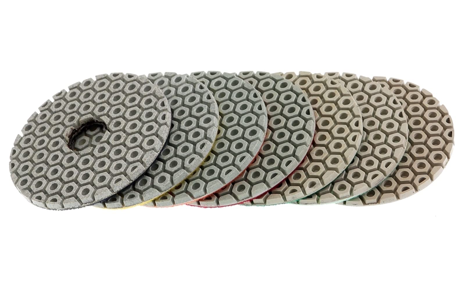 7 Unidades/juego De Almohadillas De Pulido De Diamante De 4 Pulgadas, Almohadilla De Pulido Seca/húmeda De 100mm Para Discos De Molienda De Hormigón De Piedra De Mármol De Granito,50