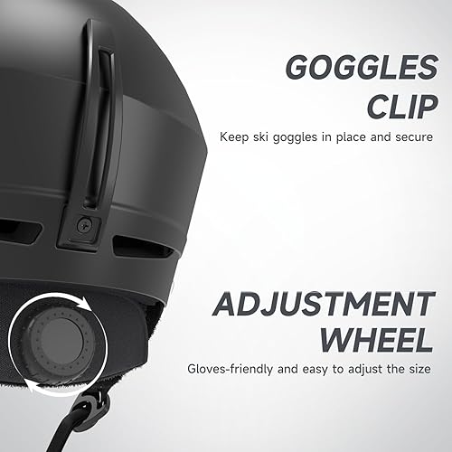 Miniatura 5 de Findway Juego de casco de esquí, casco de snowboard con gafas para adultos a prueba de golpes carcasa de ABS duradera de seguridad y carcasa