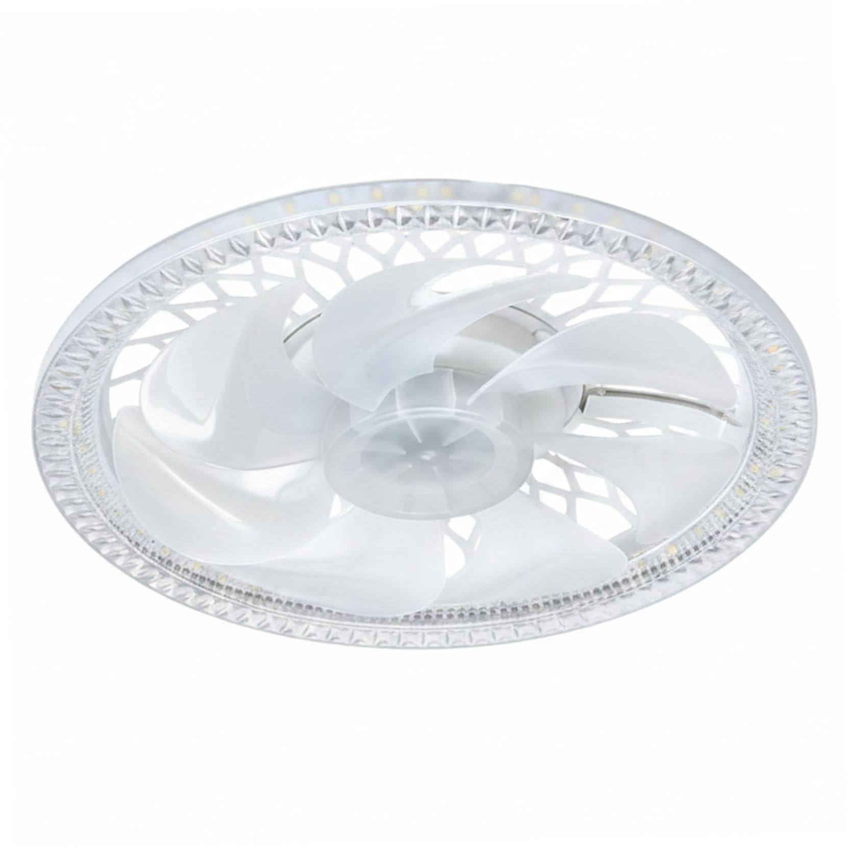 Bonalake Ceiling Fan Light, Remote Led Ceiling Fan E27 Socket, 360° Oscillating, Dimmable Light With 4 Speeds, White (boxed)