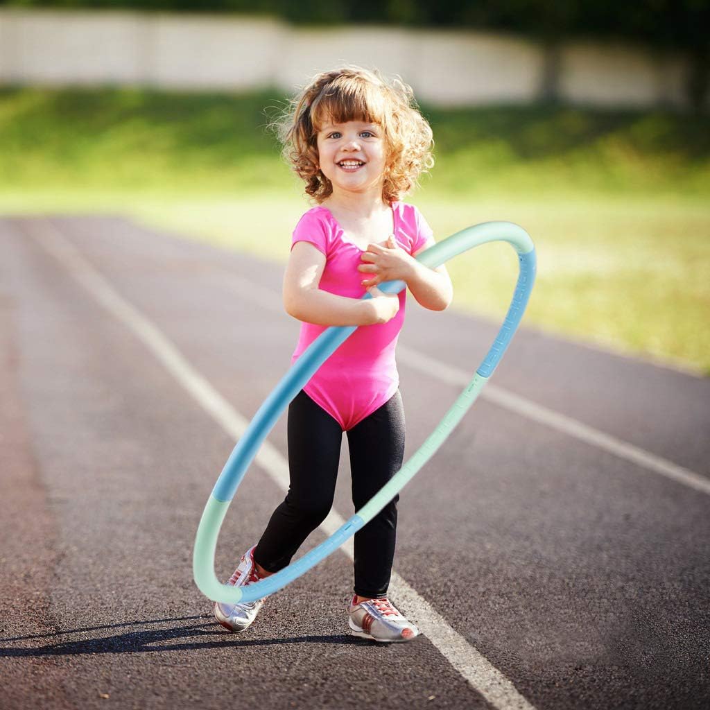 VENSEEN Exercise Hoop for Kids, Detachable Adjustable Weight Size Plastic Kid Fitness Hoop, Suitable as Toy Gifts, Exercise Hoop Game, Indoor & Outdoor Games, Boys & Girls