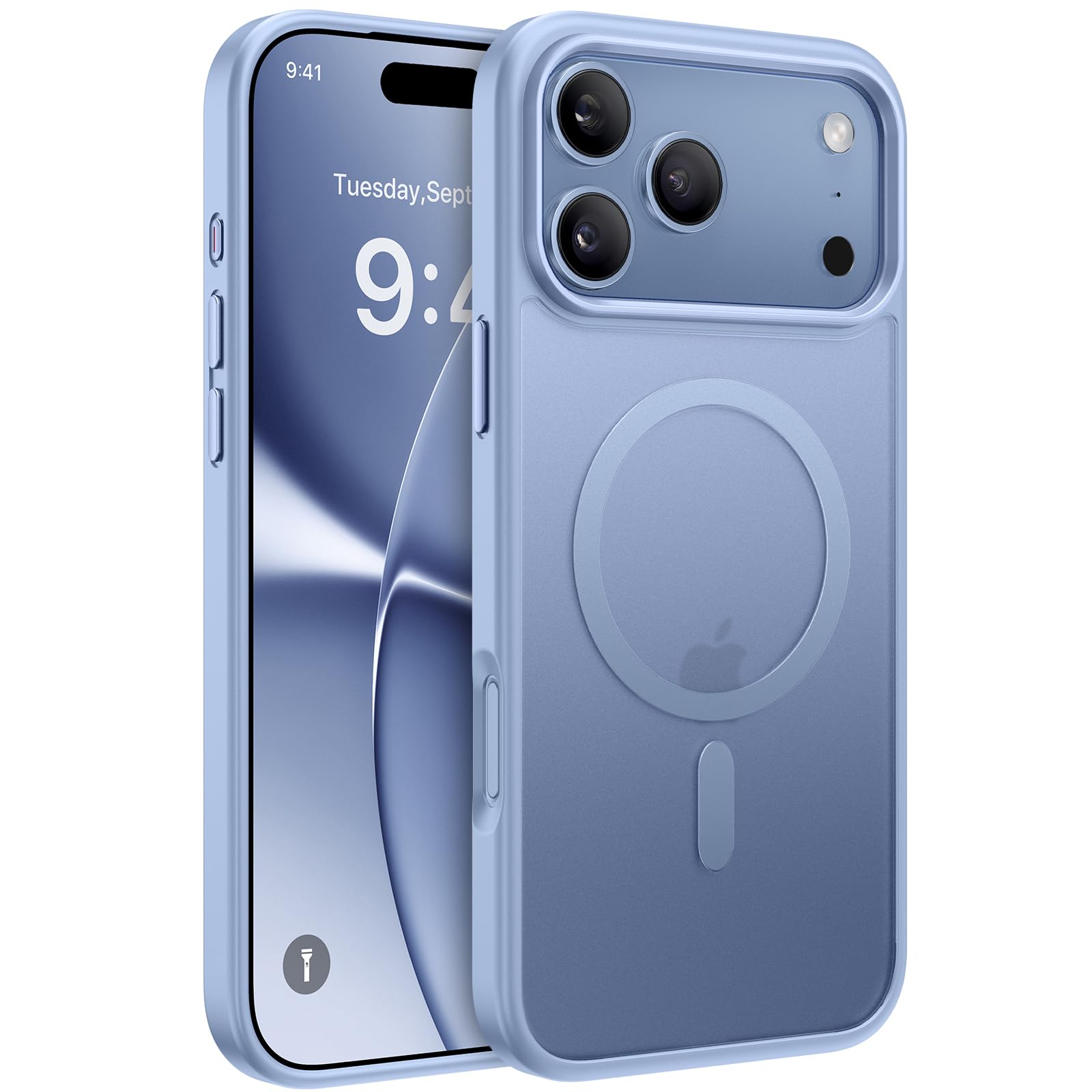 Miracase Magnetic for iPhone 18 Pro Max Case, Glacier Blue | Translucent Matte, Compatible with MagSafe, N56 Stronger Magnets, Military Grade Drop Proof, Rugged Shockproof Protective