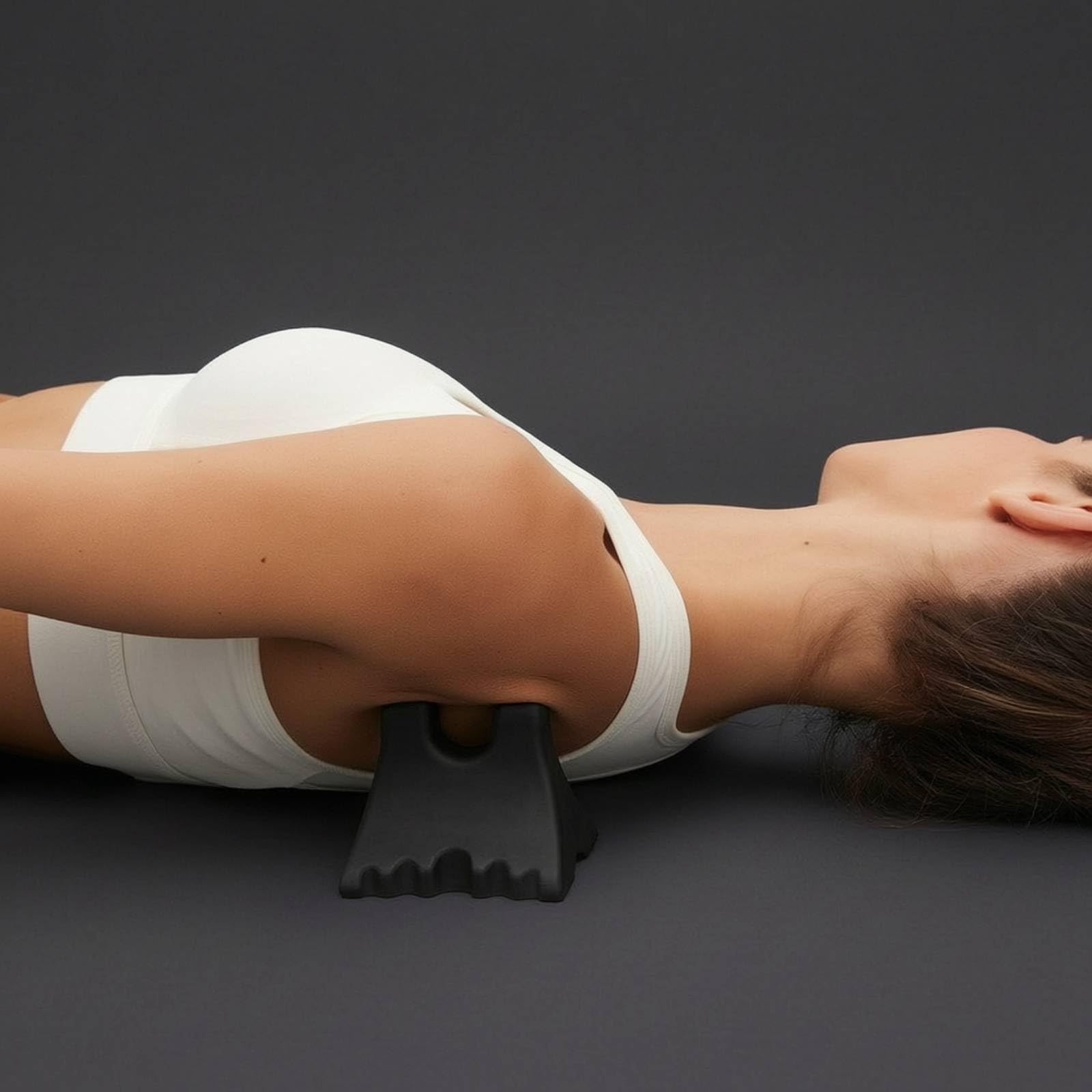 Harilla Dispositivo de Masaje Muscular Soporte Cervical de Postura Liberador Miofascial Herramienta de Acupresión Silicona Ergonómica con Presión Profunda, Gris