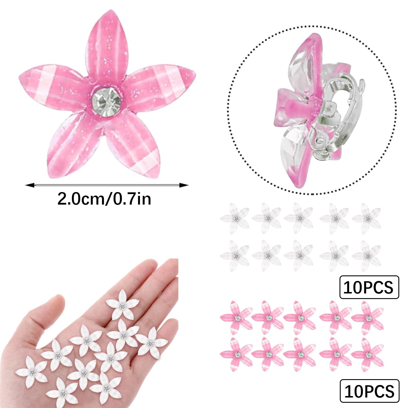 AYNKH 20 Pieces Small Lily Flower Hair Clips - Image 2