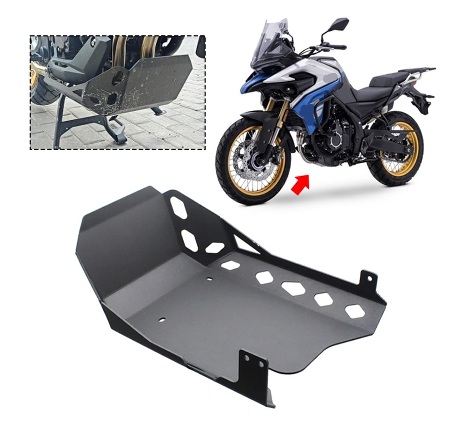 Paracoppa motore moto Misura Per Valico DS525X DS525 X Moto Piastra Paramotore Poggiapiedi Bash Telaio Di Protezione Del Motore Copertura Accessori