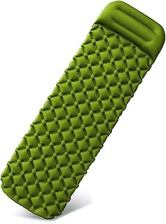 Colchão de acampamento almofada de dormir inflável à prova de umidade colchão de ar almofada sofá cama preguiçosa colchão de praia ao ar livre (cor: verde exército, tamanho: um assento) (verde exército um assento) belo cenário