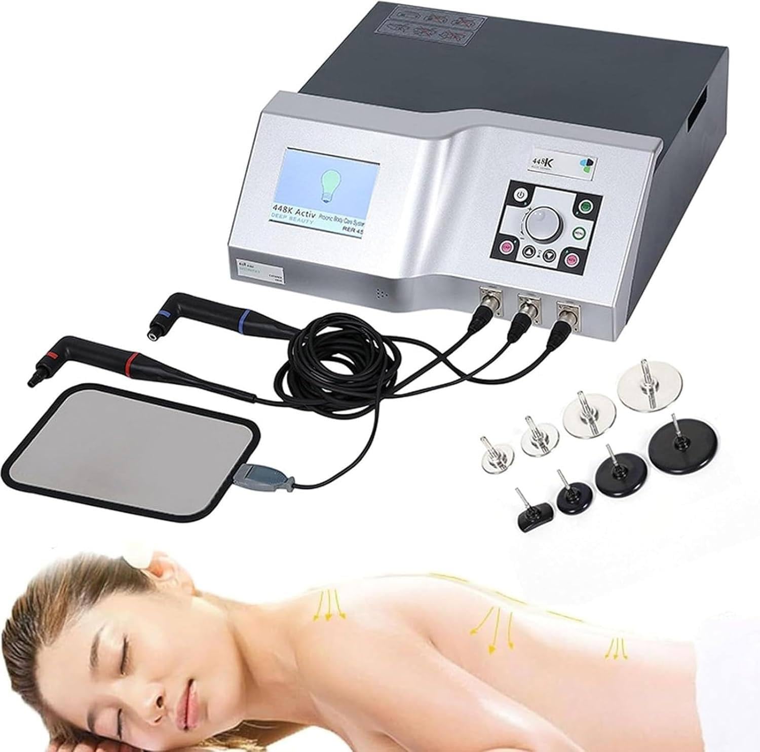 Apparecchio Professionale per Terapia a radiofrequenza 448K - per Sollevamento RF, Perdita di Peso e modellamento del Corpo, 8 postazioni di Lavoro