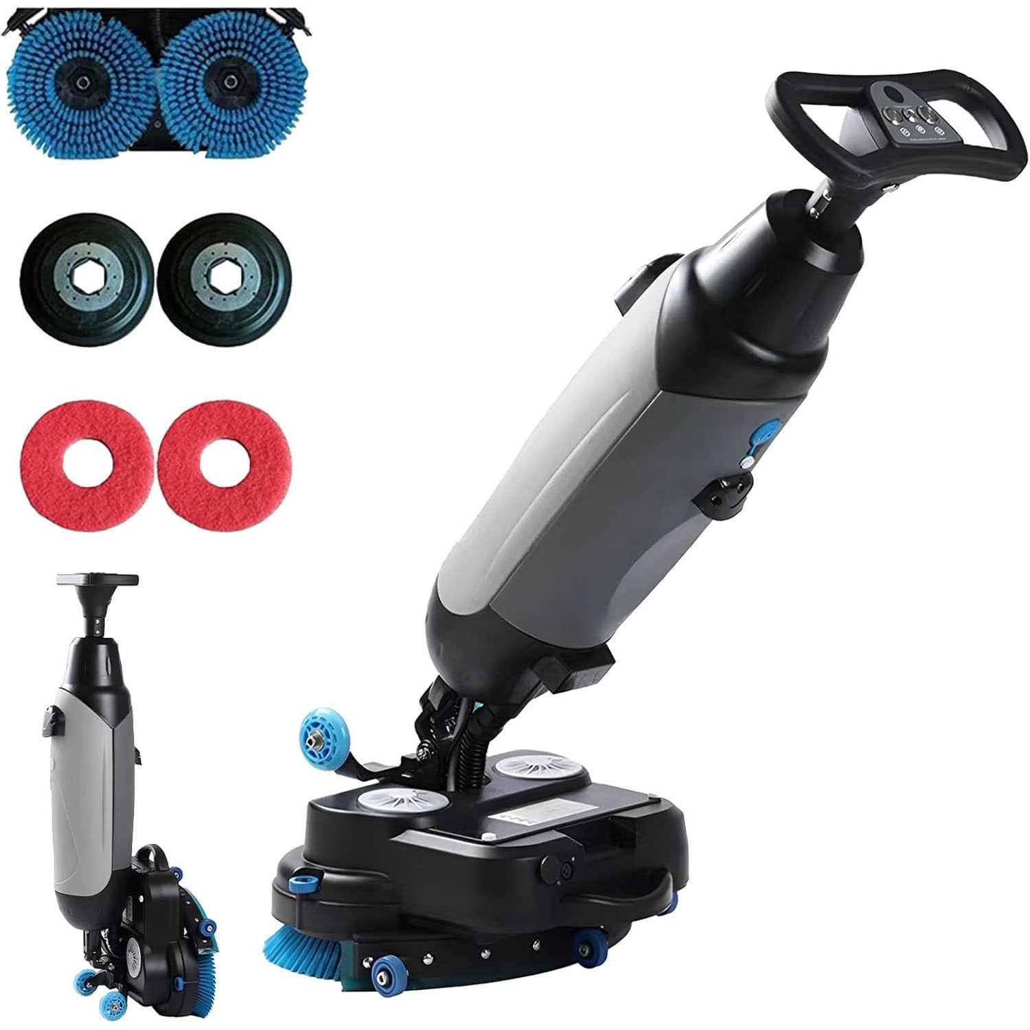 Máquina fregadora y limpiadora de Suelos Industrial: Potente, ultracompacta y portátil, diseño inalámbrico, 43 cm de Ancho de Limpieza, Ideal para almacenes y Tiendas minoristas Grey