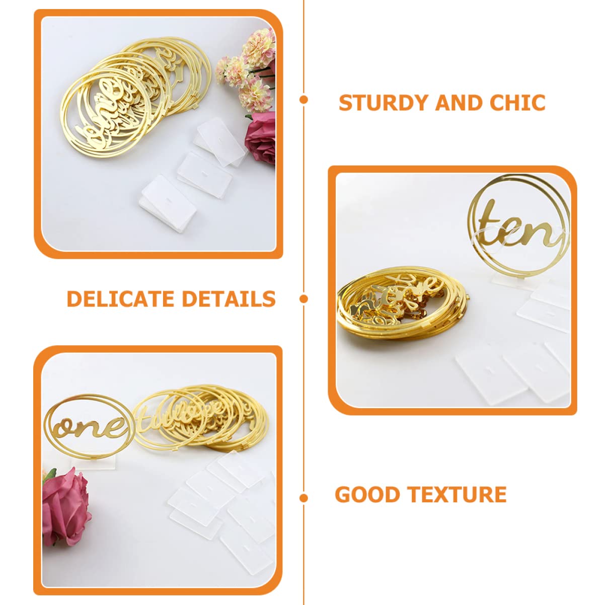 Abaodam 20pièces Numéros De Table Acrylique Rond Décoration Élégante Pour Mariages Avec Chiffres Anglais Accessoire Pratique Et Pour Événements Spéciaux