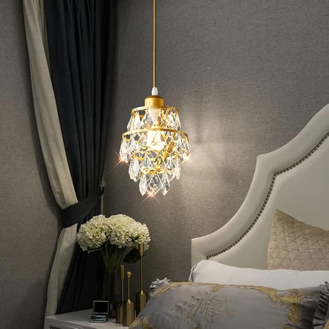 SilteD moderne 1 licht kristallen hanglamp voor woonkamer lamp kristal semi inbouw plafondlamp voor gang licht kroonluchter in hoogte verstelbare metalen hanglamp Present