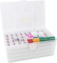 X - Large 广东大麻将 Chinese Guangdong Tiles Mahjong Set 144 Tiles 1.5 x 1.2 x 0.9 Inches Easy-to-Read Game Set/Complete Set Gift/Birthday (Mah-Jongg, Mah Jongg, Majiang) (Grass Green)