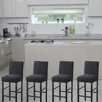 Vista 2 de HFCNMY Fundas para Taburetes de Bar, Paquete de 4 Fundas Elásticas para Taburetes de Bar con Respaldos Fundas de Silla de Taburete de Bar Jacquard