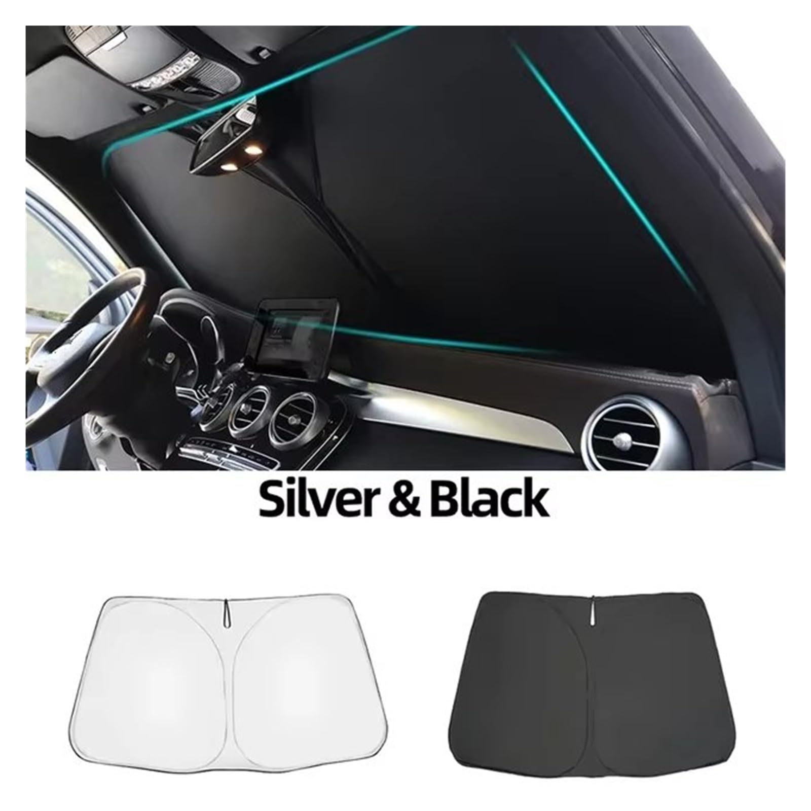 Kfz Outdoor Abdeckplane Für Q5 FY 2018 2019 2020 2021 2022 2023 2024 Auto Fenster Sonnenschutz Magnetische Vorhang Mesh Frontscheibe Autoscheiben Sonnenschutz(Front Windshield S)