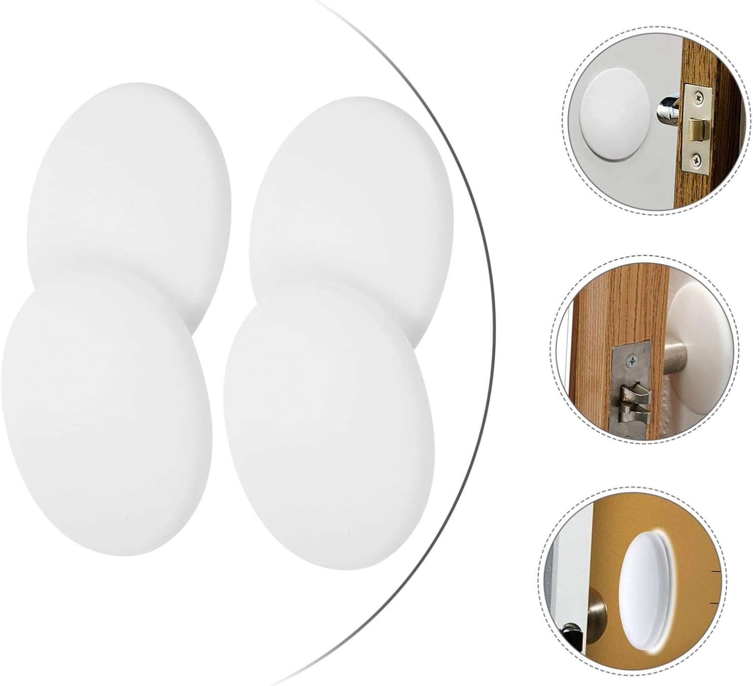 LIFKOME 4pcs Collision Door Mat Self-Adhesive Silicone Door Stopper for Noise Reduction Draft Prevention