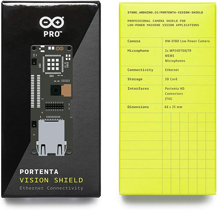 Arduino Portenta Vision Shield - Ethernet [ASX00021] - Advanced Vision and Networking Shield for Arduino Portenta | Add High-Performance Camera, Ethernet Connectivity & AI Capabilities