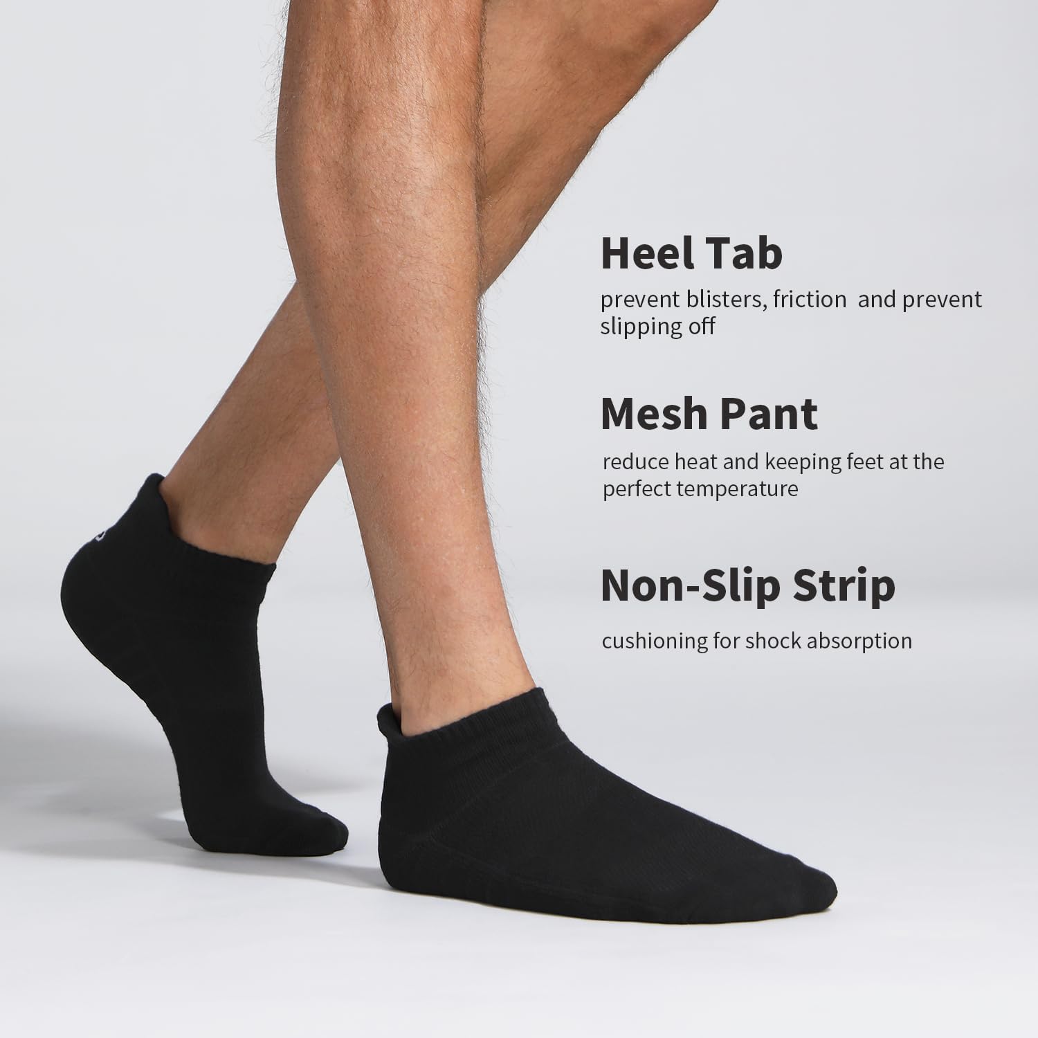 Lapulas Athletic Running Ankle Socks, Low Cut Cushioned Anti-Blister Tab Sports Socks Men Women 6Pairs - Image 2