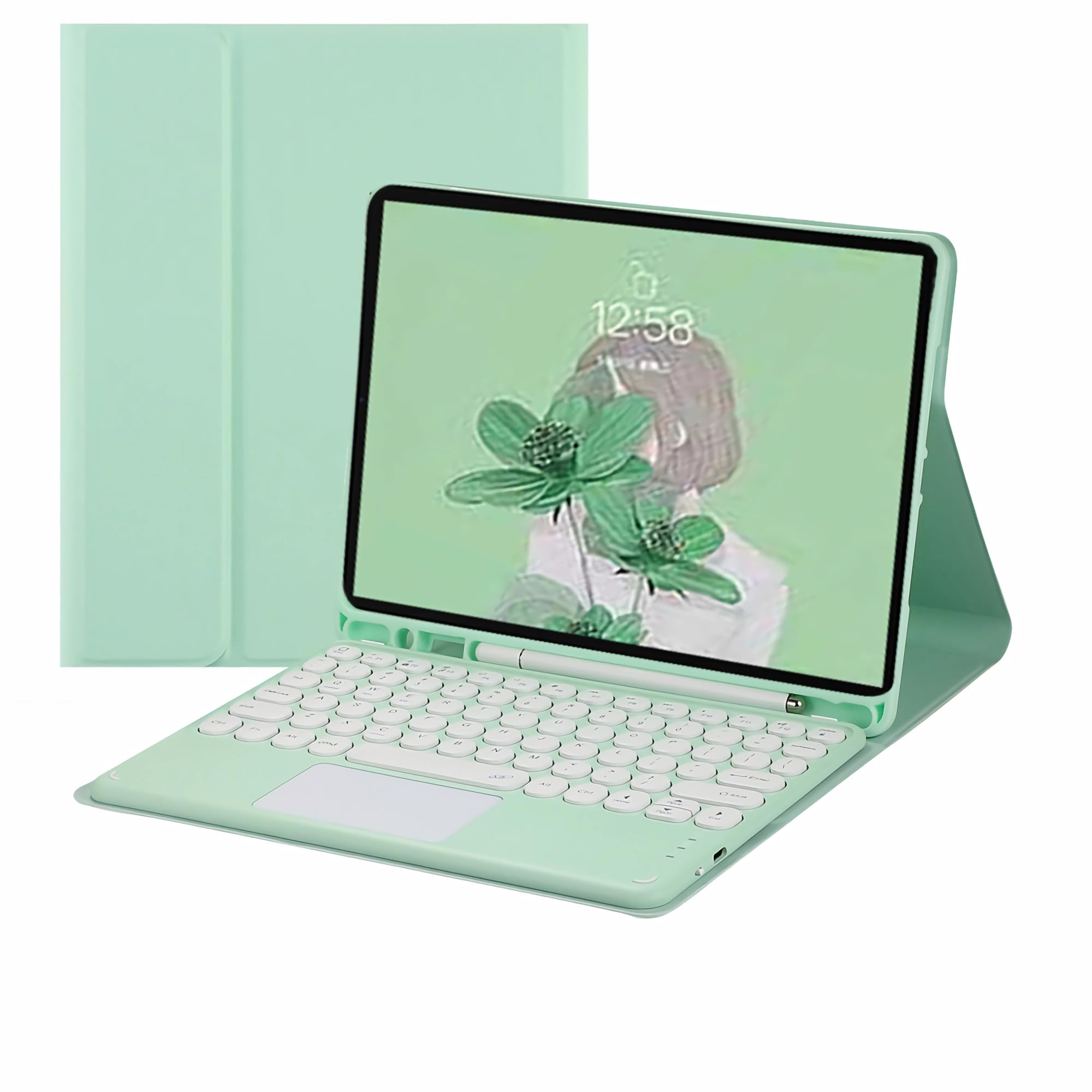 Clavier iPad Pro 11 2024 étui cuir avec pavé tactile et porte stylet