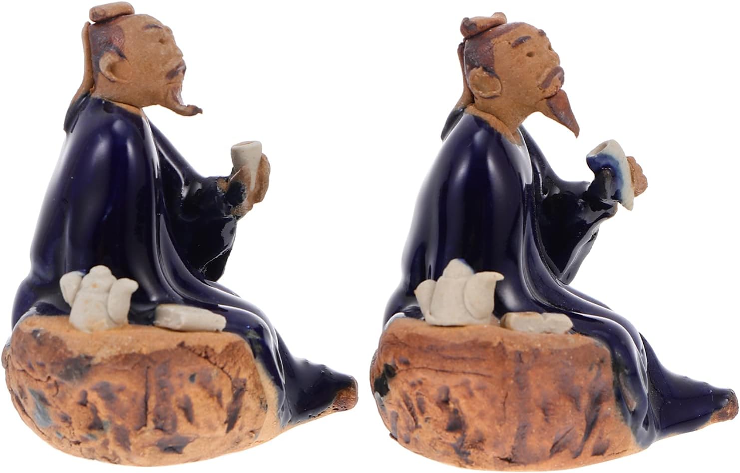 Cabilock Rockery Bonsai Miniature Ceramic Decorative Aquarium Ornament 2.36X1.96X1.18In Water-Absorbent Micro Landscape Figurine for Garden and Fish Tank Decor