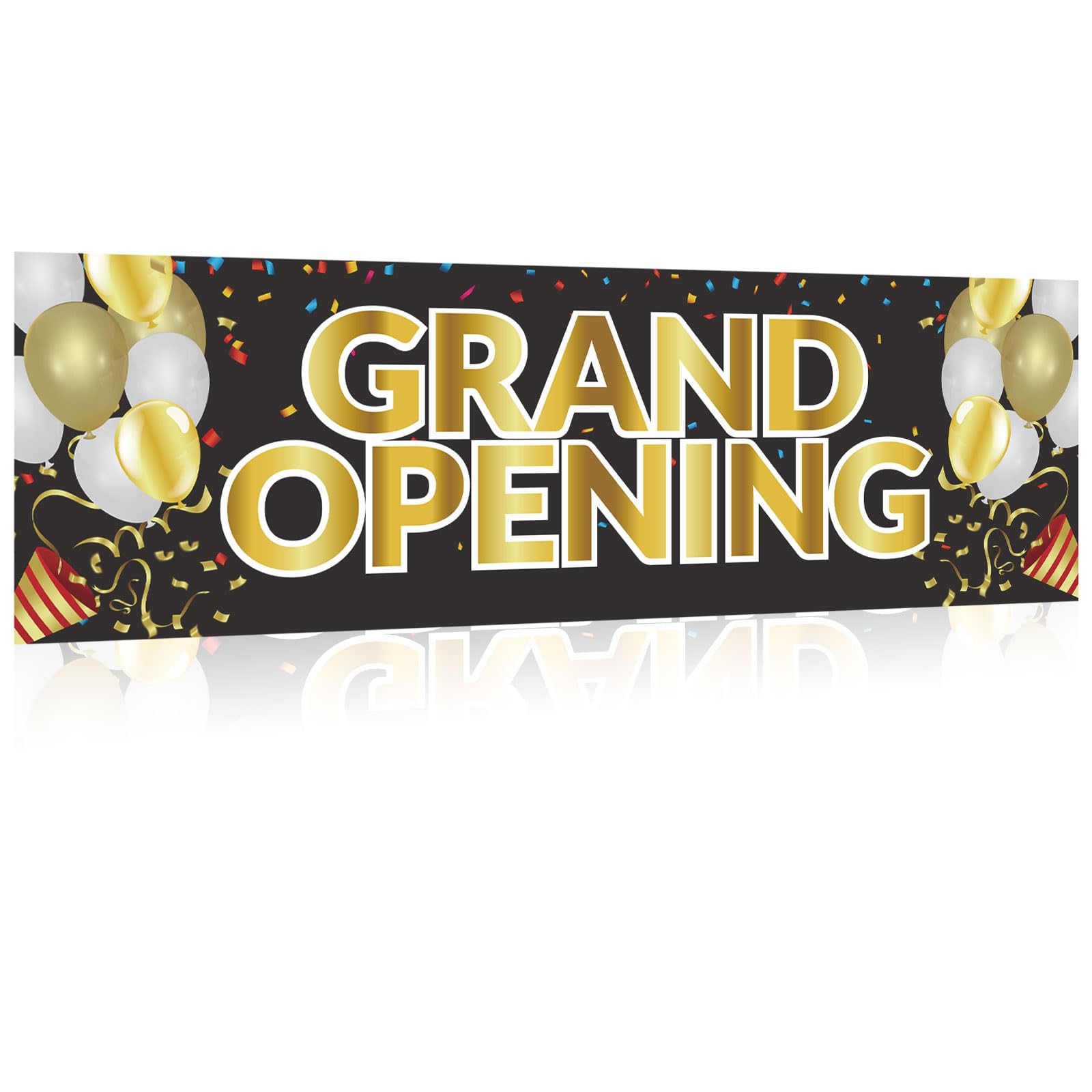 Grand Opening Banner, 3 x 10 ft New Store Grand Opening Sign and Rope, Oxford Cloth Large Advertising Backdrop Decor for Shop Garden Outdoor Ceremony Party Supplies