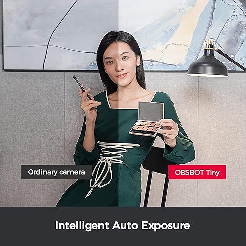 Miniatura 6 de OBSBOT Combo de cámara web y control remoto FHD pequeña, cámara web PTZ de 1080P, seguimiento de IA y marco de IA, control de gestos, control remoto