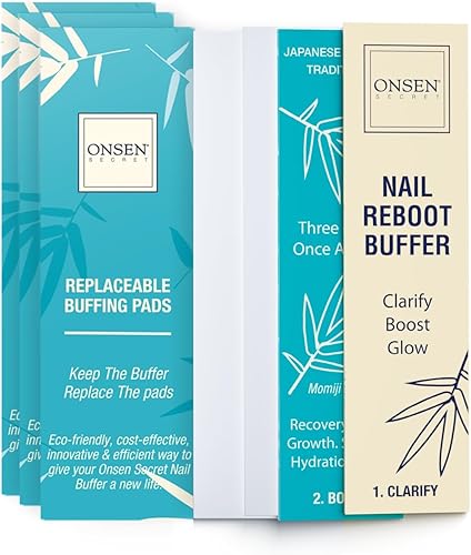 Onsen Secret Almohadillas de repuesto para bloque de uñas, bloque de pulido de 3 vías, almohadillas naturales para pulir uñas con 3 lados gruesos, disponible en Yaxa Peru