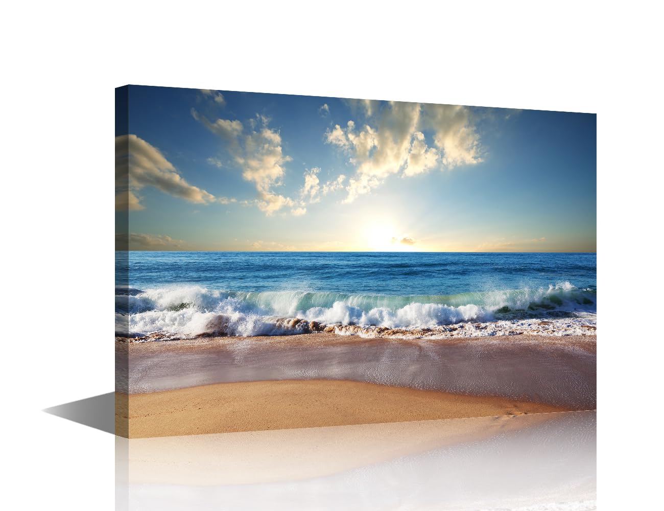 TISHIRON Sea Waves Canvas Wall Art for Living Room Seascape Modern Home Decor Coastal Beach Posters Artwork for Bedroom Office Wall Art Painting Bathroom Pictures Ready to Hang