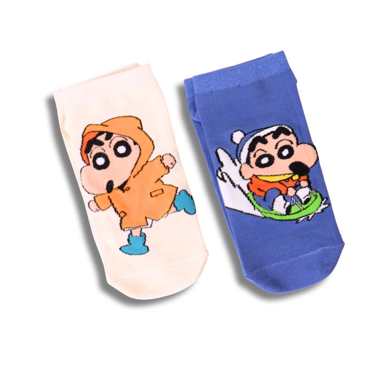 thela gaadi Shinchan Socks - Pure Cotton Low Cut Ankle Length Printed Funky Cartoon Socks for Men & Women | Odour Free, Beathable & Free Size-picture-19