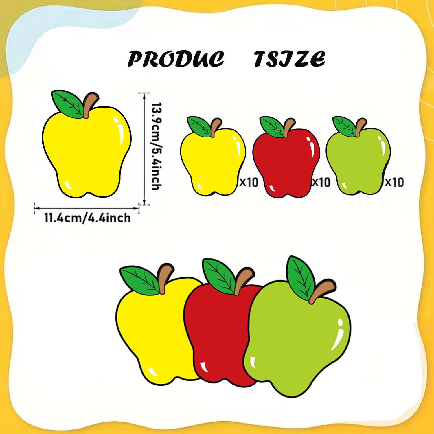 Apples Bulletin Board Cutouts Apples Classroom Cutouts Teachers Day Appreciation Gifts Card Wall Apple Cutout Apple Shape Motivational Thank You Card for Teacher Student Back to School 30 Pcs - Image 2