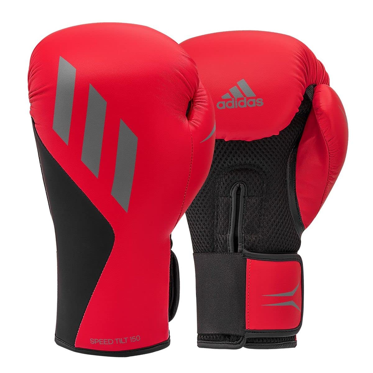 adidasSpeed Tilt 150 Training Boxing Gloves, 0.42 Kg, Red/Met Black/Grey
