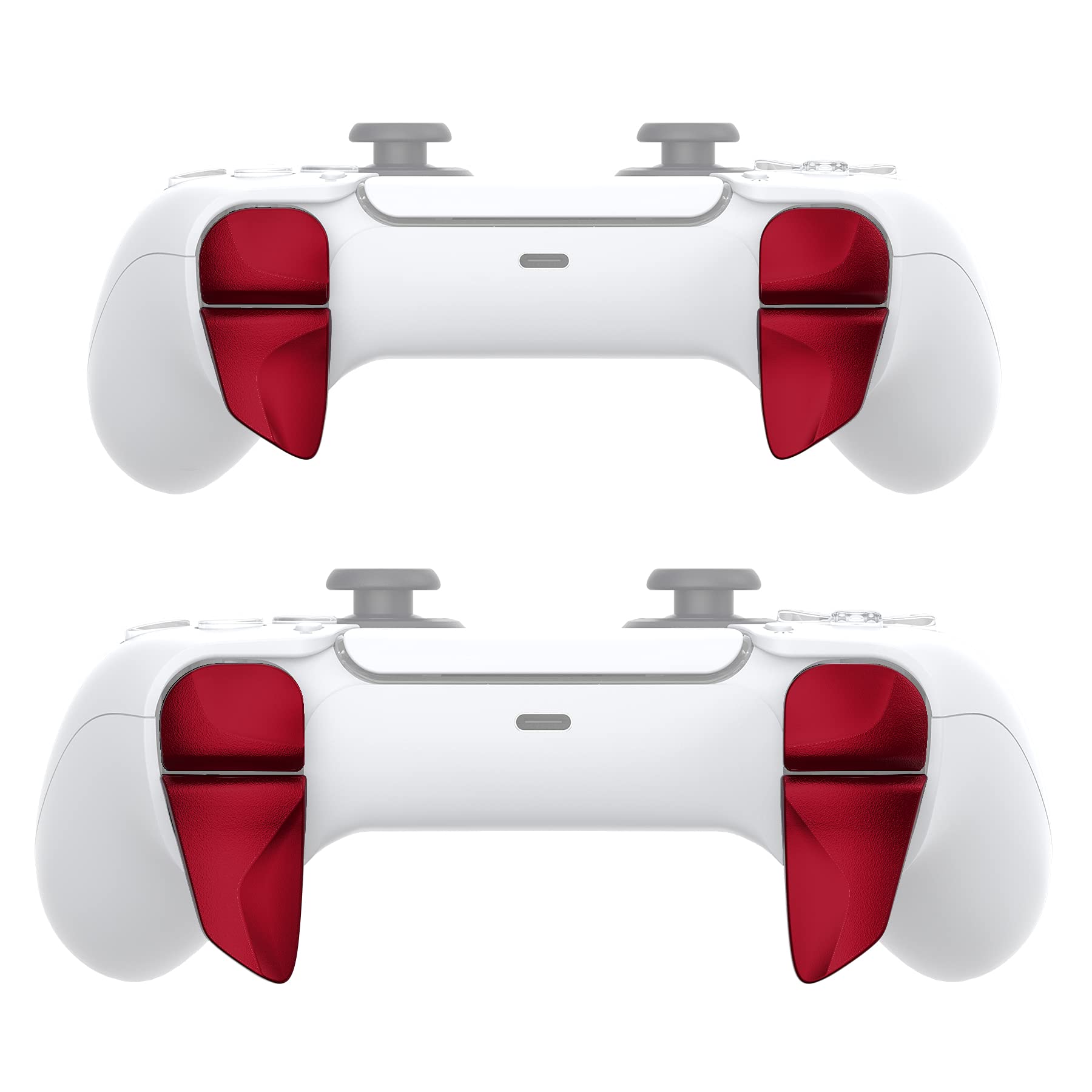 PlayVital Bouton Manette pour ps5 Gâchette Protection pour PS Portal,Trigger Stop pour ps5 Edge Controller Accessoires Extension，2 Pairs-Rouge - 5
