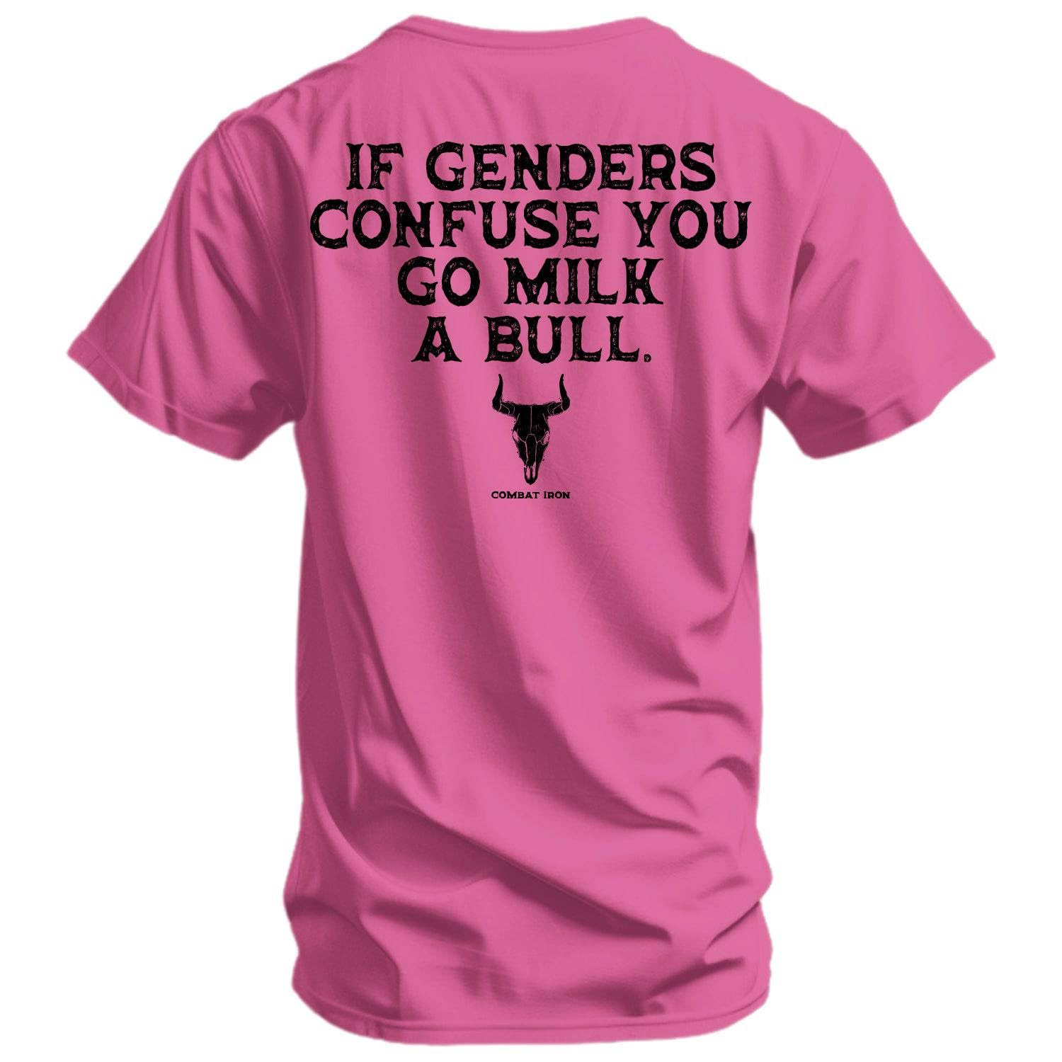 Combat Iron Mens Graphic T-Shirt Go Milk a Bull Cotton-Poly Blend Athletic Fit Tagless Comfort