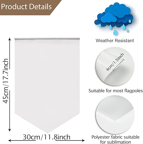 Miniatura 3 de Banderas de jardín de sublimación en blanco de 12 x 18 pulgadas, banderas de poliéster para transferencia de calor, impresión de teñido de