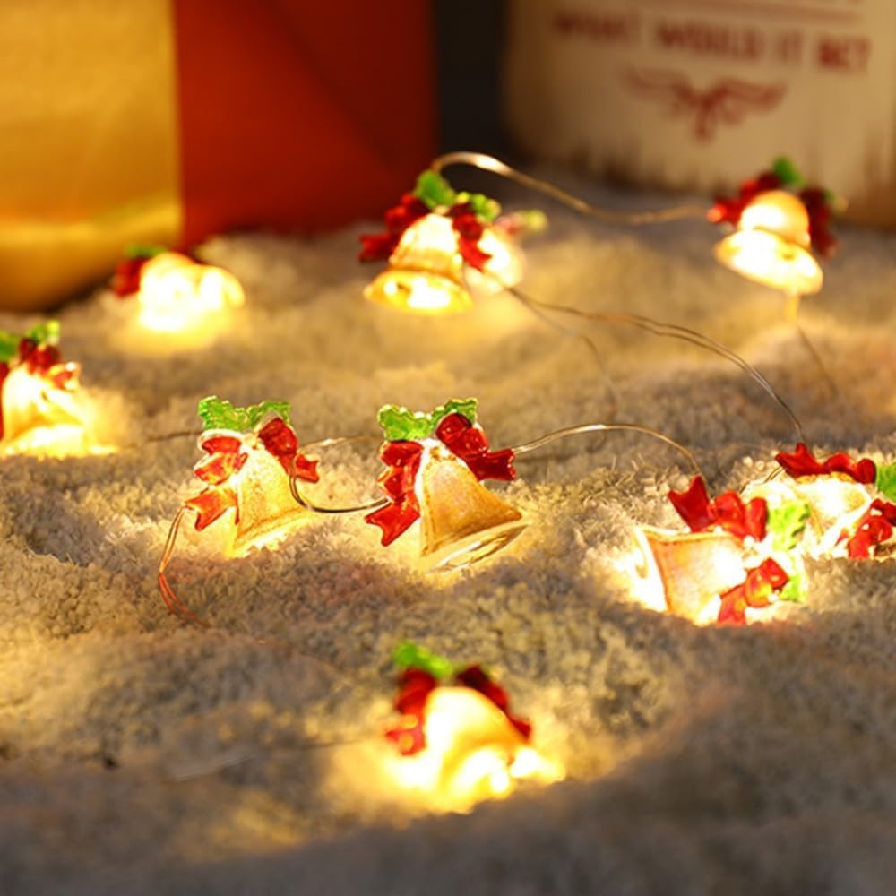 30LED Warm White Battery Operated Christmas String Fairy Lights 3M Tree Light Fairy String Lights for Christmas Party Wedding Balcony Wall Bedroom (Xmas Shocks)