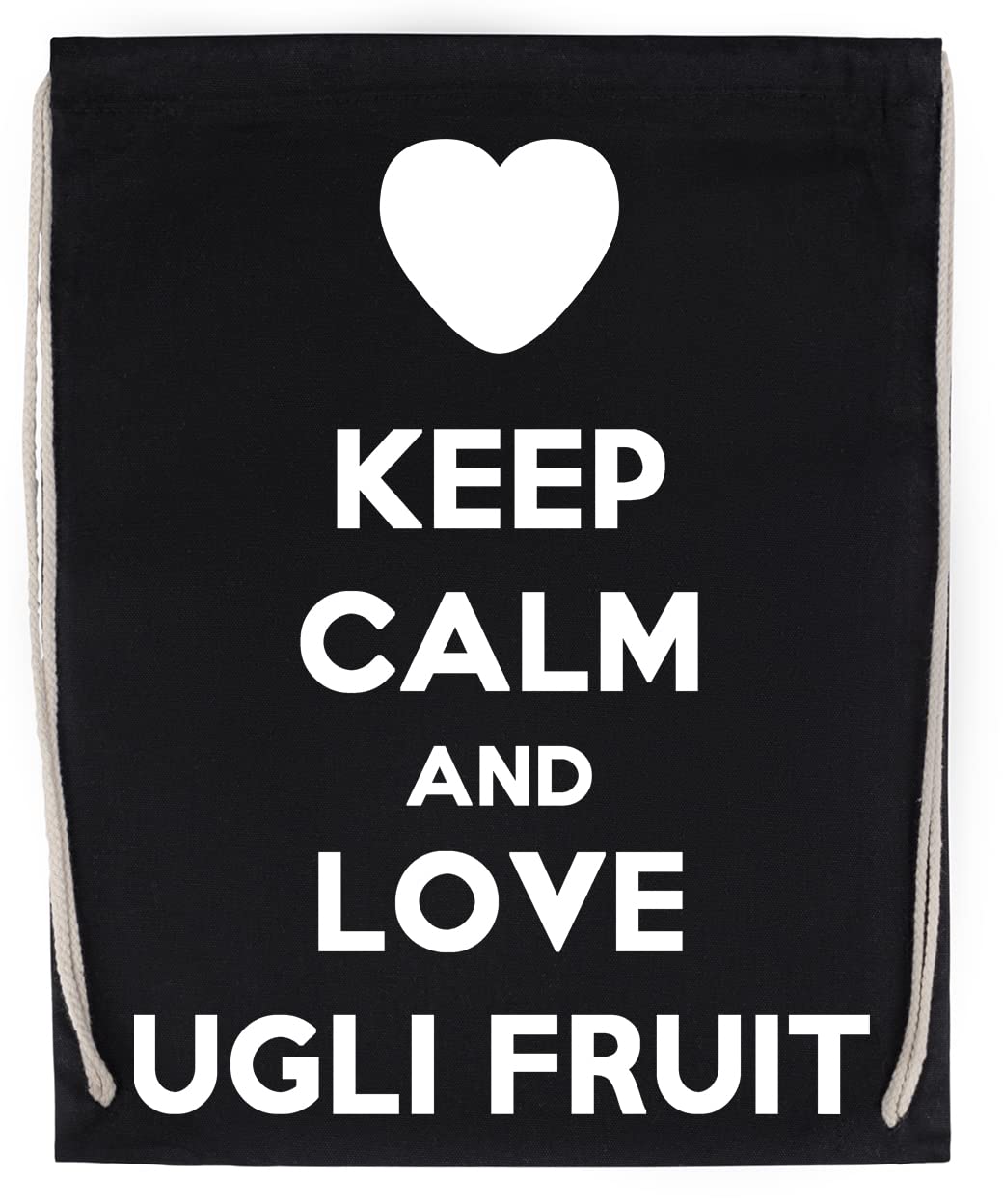 Keep Calm And Love Ugli Fruit torba sportowa ze sznurkiem ściągającym, czarna torba sportowa