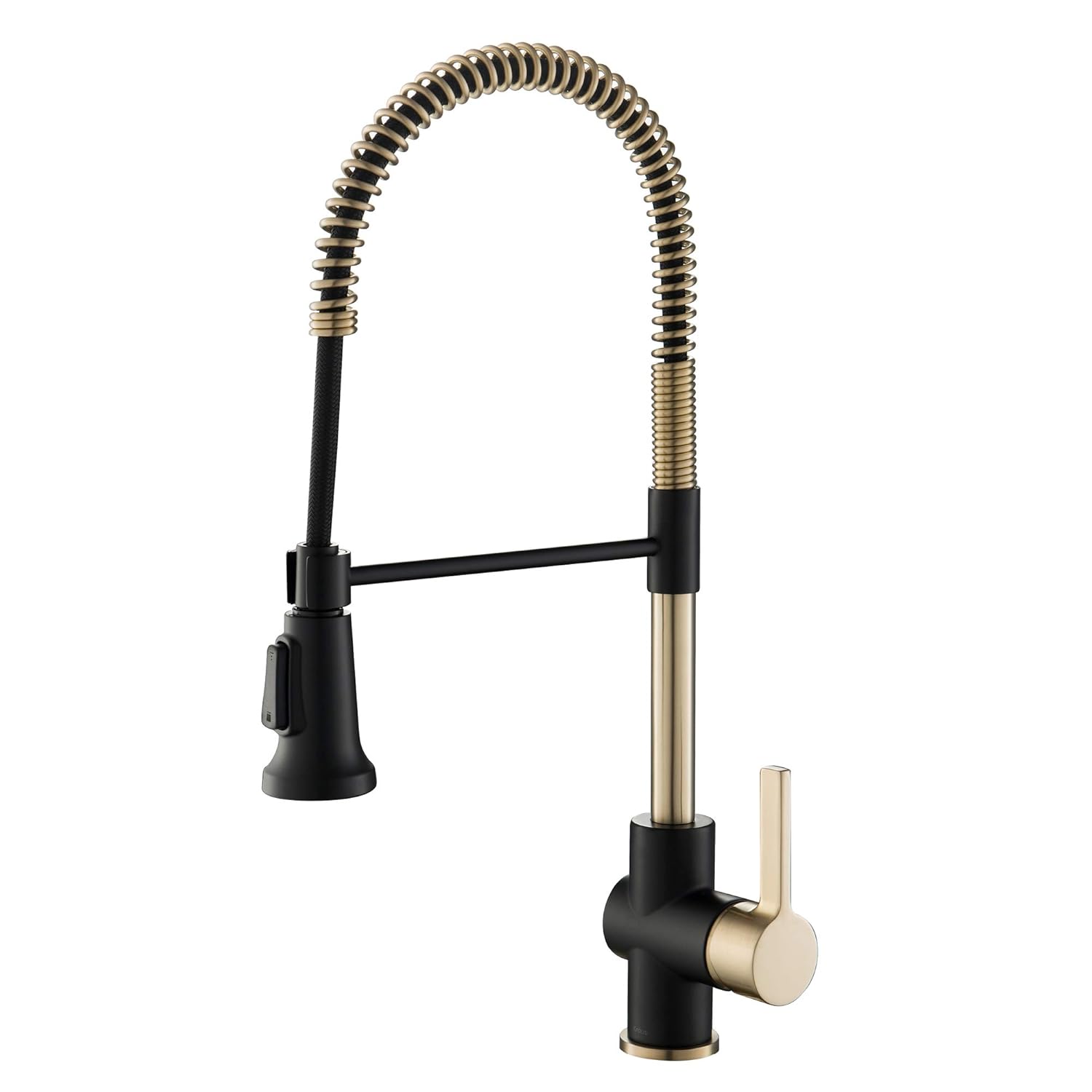 Kraus KPF-1690BGMB Britt Pre-Rinse/Commercial Kitchen Faucet with Dual Function Sprayhead in All-Brite Finish, Brushed Gold/Matte Black Commercial Style Brushed Gold/Matte Black