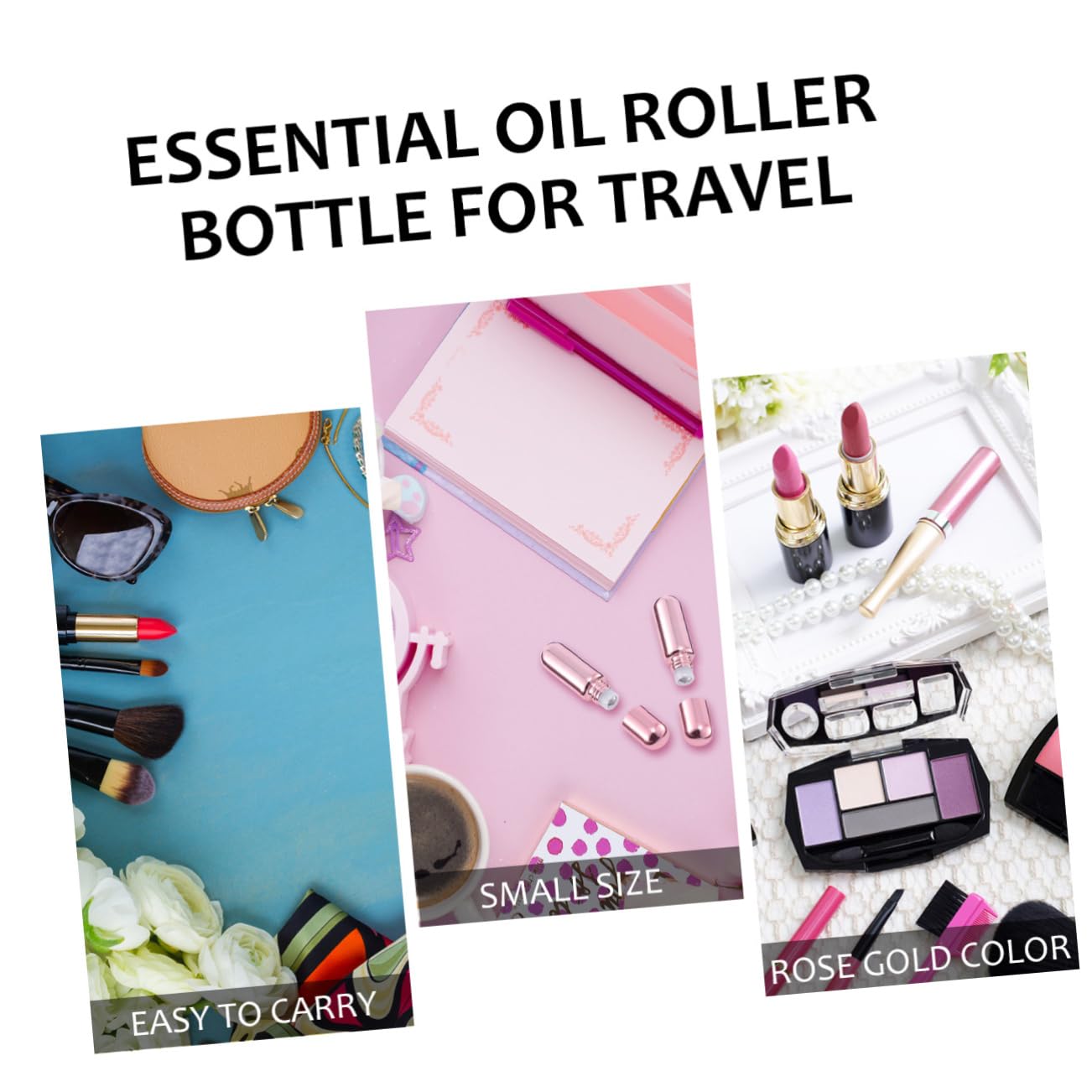 MAGICLULU 36 Stk Rollflasche Für Ätherische Öle Kleine Parfümflaschen Behälter Für Lipgloss Glaswalze Wiederbefüllbare Rollampulle Rollende Flaschen Unterverpackung Rosa Ball Ätherisches Öl