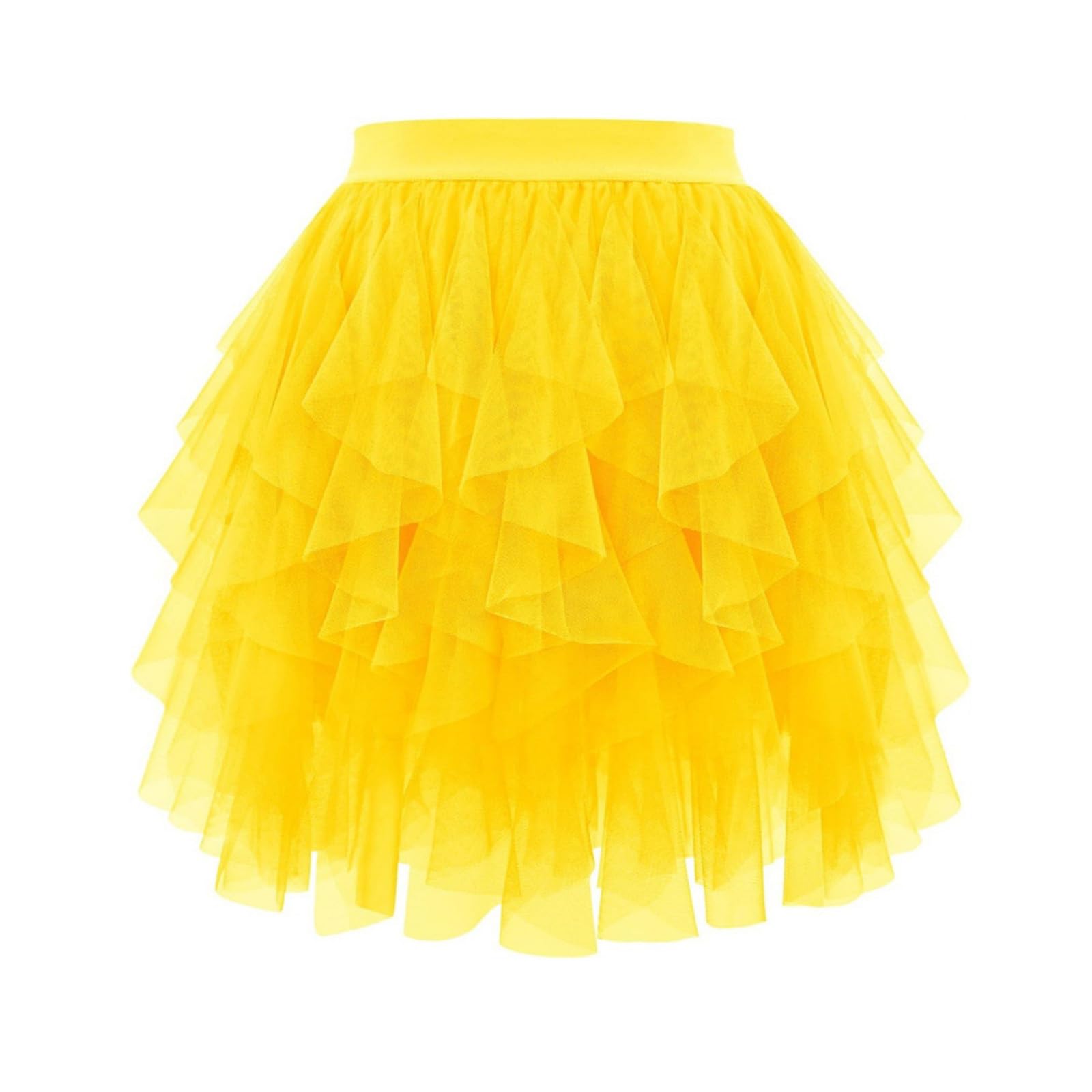 Womens Summer Mesh Pleated Tutu Skirt | High Waisted Fluffy Layered Cake Skirt | Mini Skort for Stage Performance — view 11