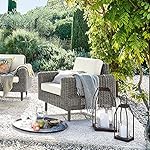Loberon Sessel Bardou Polyrattan Grau/Creme