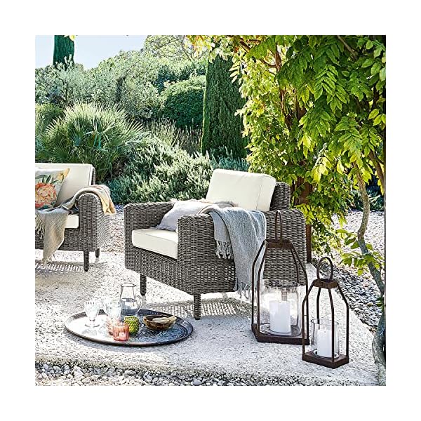 Loberon Sessel Bardou Polyrattan Grau/Creme
