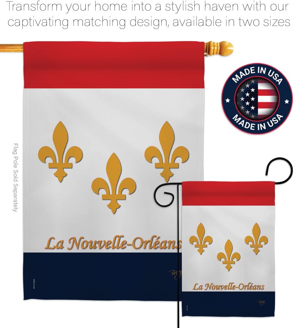 Breeze Decor - New Orleans Interests - Everyday Impressions Decorative Vertical House Flag 28" x 40" Printed In USA