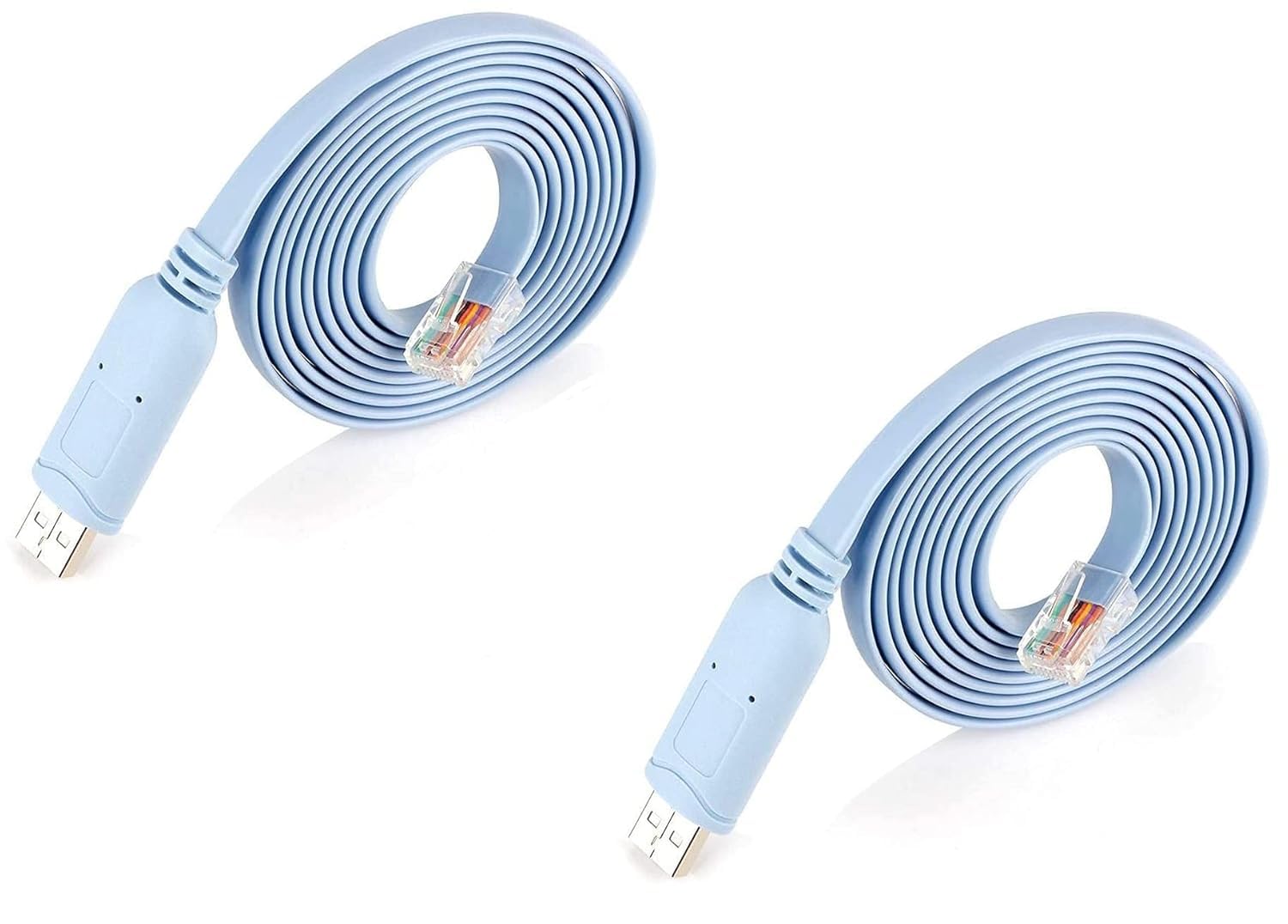 Ruhza USB Console Cable,USB to RJ45 Console Serial Console Cable with FTDI Chip Compatible with Routers/Switches for Laptops in Windows etc. (Pack of 2)