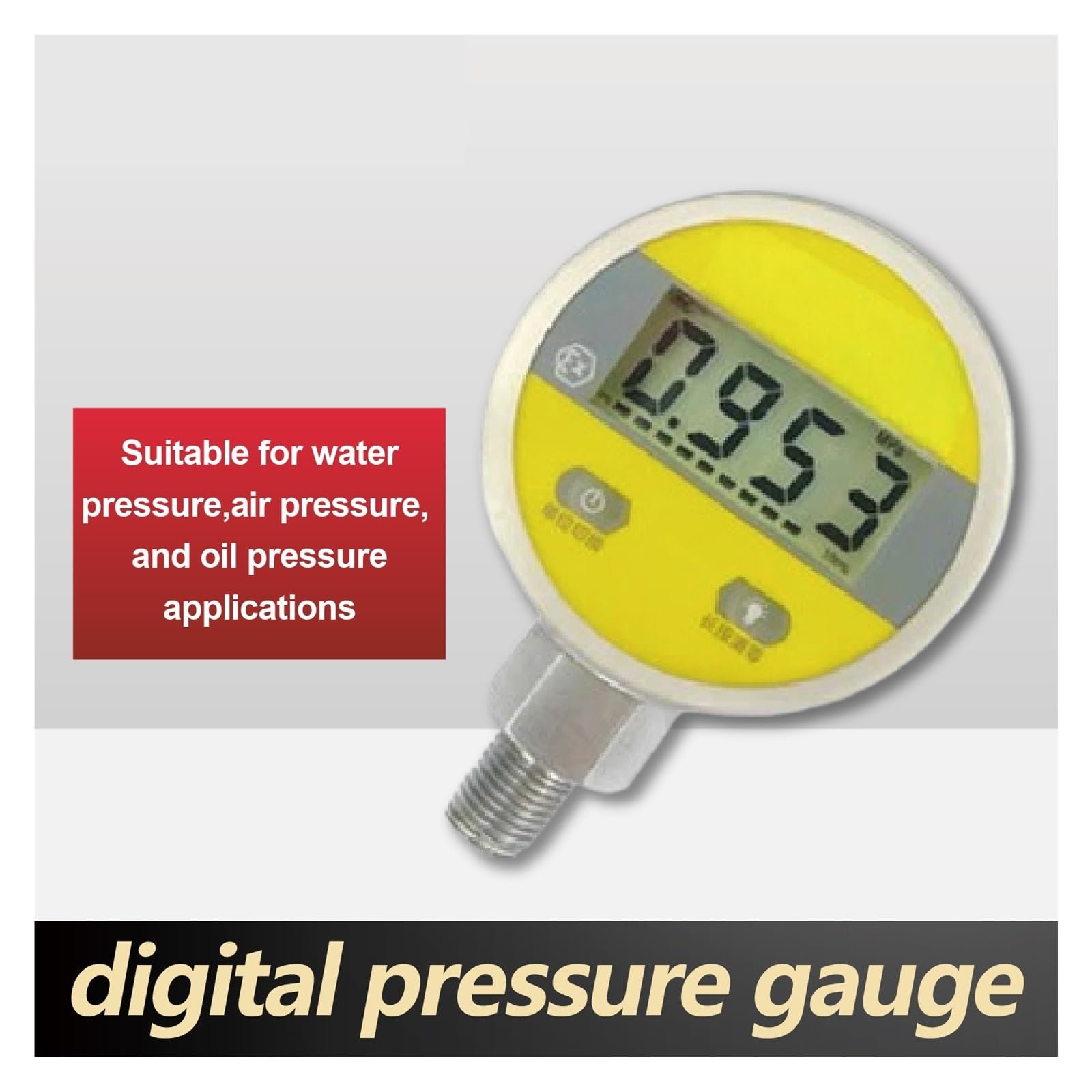 Digitales Manometer, MD-S260 LCD-Manometer G1/2 hydraulischer Wassersensor(0-4Mpa)