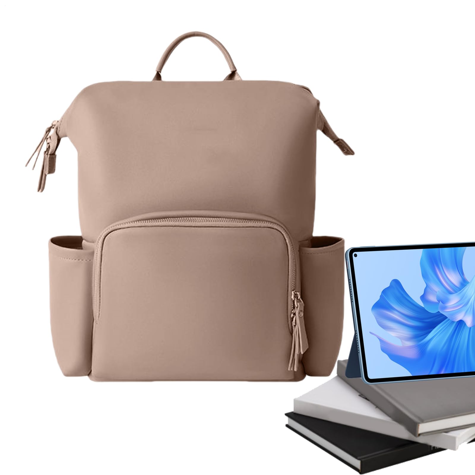 Ledertasche - Kinder Reise-Organizer, wasserfeste Aufbewahrungsfunktion für das Kind, geräumiges Fach für wichtige Gegenstände, Details aus Kunstleder an der P, Khaki, riferimento alla
