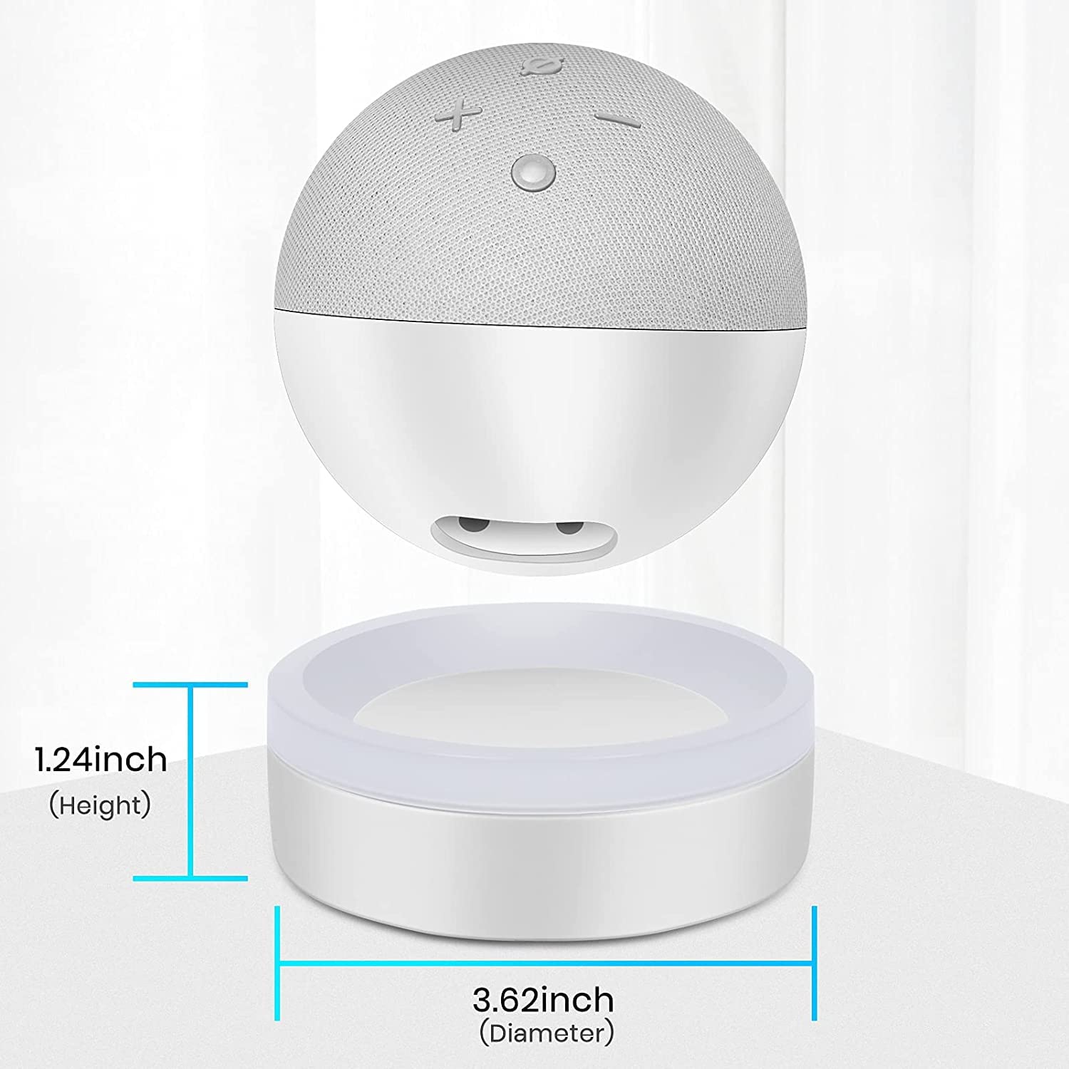 Holder For Amazon Echo Dot 4 / Echo Dot 5 (Not include echo dot),with Luminescent Desktop Stand Accessories with Integrated Cable Management, No Screws Required, Speaker Rack (White) WL808