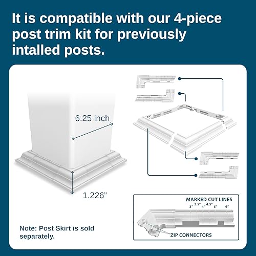 Miniatura 8 de Weatherables Envoltura de Poste de Vinilo de 6x6 – Envoltura de Poste de Porche de Vinilo Premium para Exteriores Resistente a la Intemperie