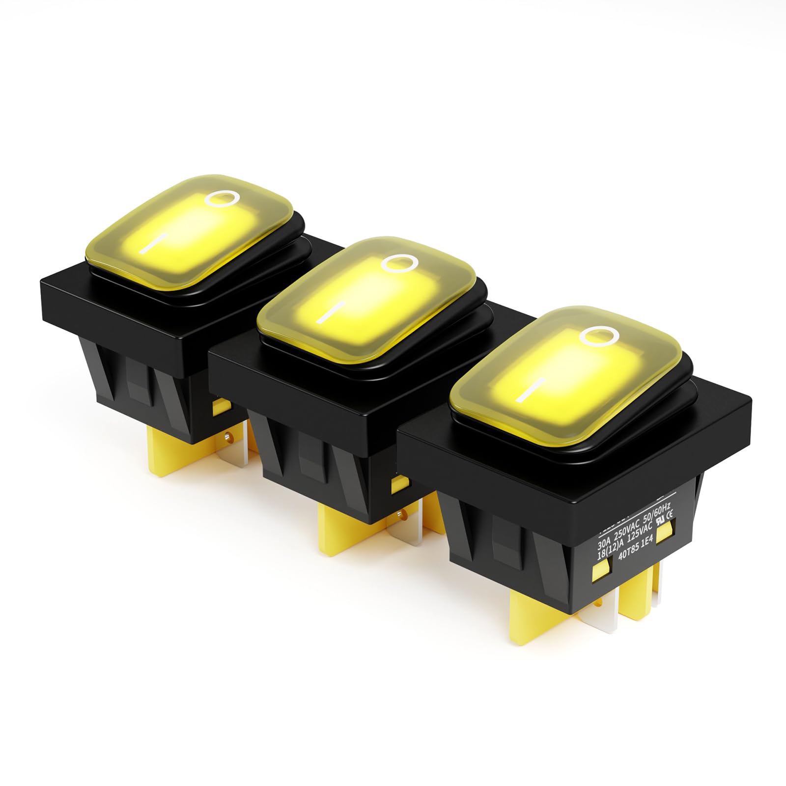 FILN 3PCS KCD4 Toggle Switch on Off 30A Marine IP65 Waterproof