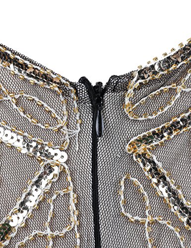 Image of Plus Size 1920s Vintage Fringed Gatsby Sequin Beaded Tassels Hem Flapper Dress for Women