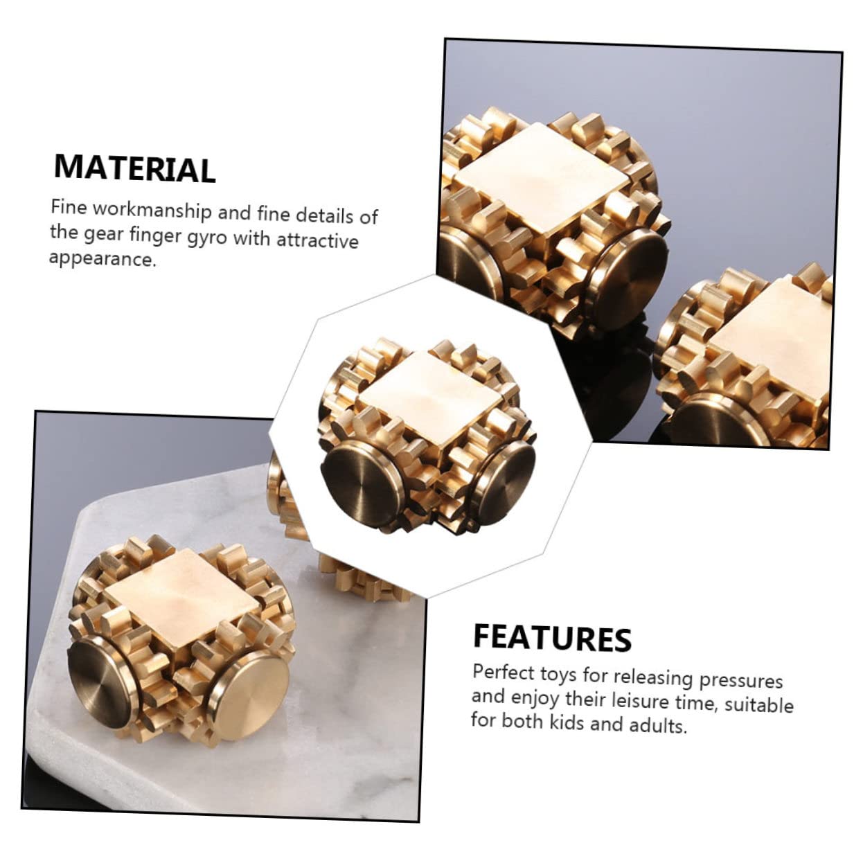 VICASKY Mini Cube à Mécanismes en Laiton pour Décompression et Exercice Cognitif, Jouet Gyroscopique Créatif pour Garçon et Filles et Adultes, Présent