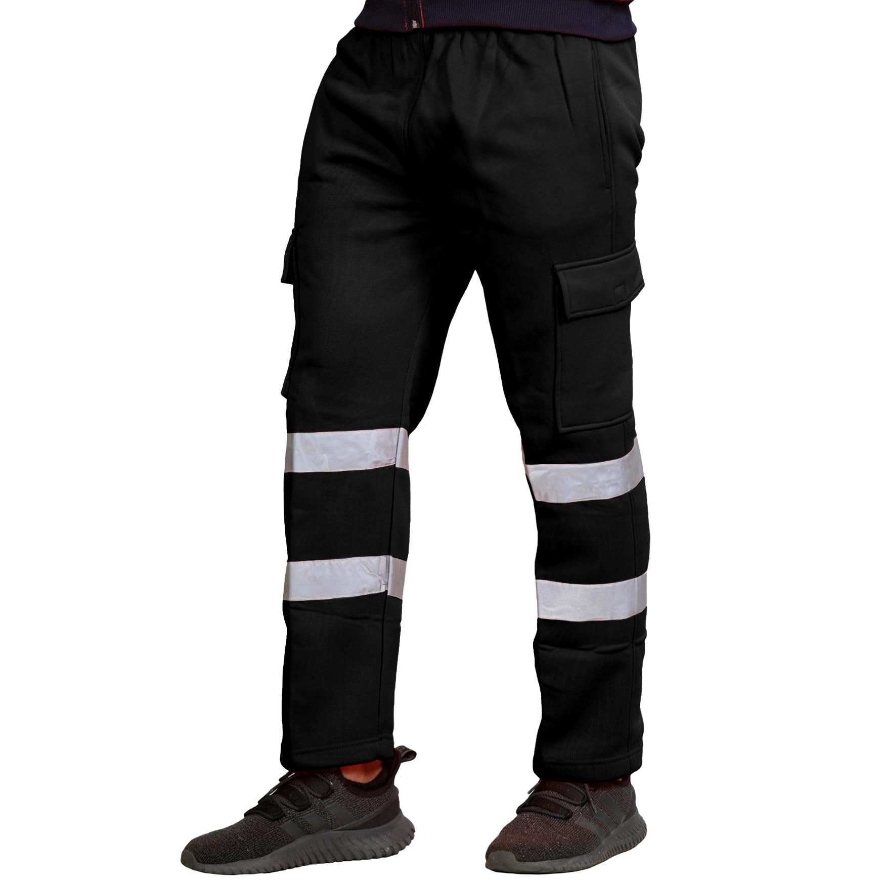 Nowe męskie Hi Vis Visiability Viz polarowe dolne spodnie dresowe bezpieczeństwo spodnie robocze spodnie