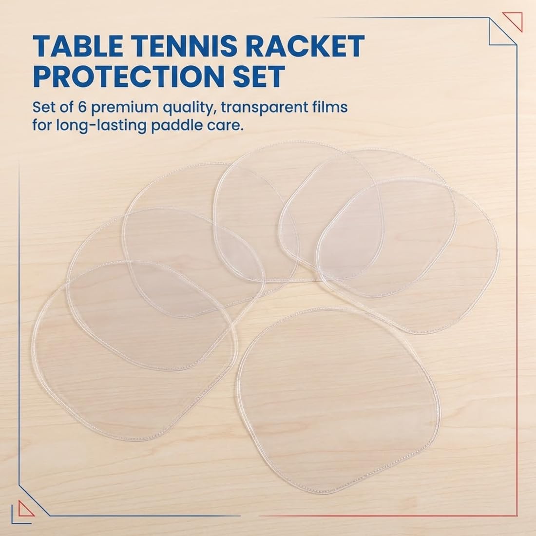 CATZUM 6 Films protecteurs Autocollants pour Raquettes de ping-Pong : Film Protecteur Transparent, Accessoires pour Raquettes de ping-Pong. - 4